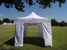 10'x10' Polyester Pop Up Tent w Wheel Bag & Sand Bags & Solid Walls - DS Model