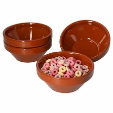 4er Set Ton-Schale 350ml 4 Personen Dessert-Bowl Salat-Schälchen Mittelalter 