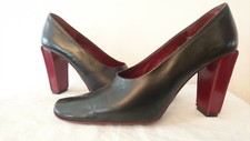Court Shoes " Black-Bordeaux " Year 1980 Charles Jourdan T.37