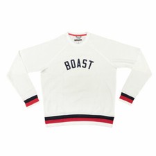 BOAST Men's White Arch Logo Crewneck Sweatshirt 120 NEW