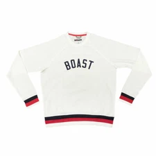 BOAST Men's White Arch Logo Crewneck Sweatshirt $120 NEW