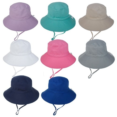 Wide Brim Beach Cap Bucket Hat with Adjustable Chin Strap Baby Sun Hat - Picture 11 of 44