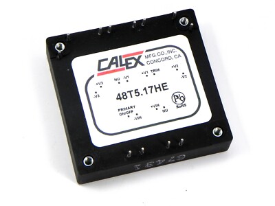 Calex 48T5.17HE 75W HE Triple Output DC-DC Converter, PC Mount, Half-Brick