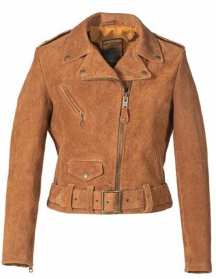 Women's Rough Out Cow Suede Cropped Perfecto Jacket 318W Small