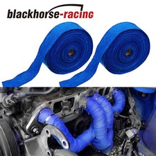 Blue 2 X 50ft 15m Exhaust Header Fiberglass Heat Wrap Tape 2 Rolls