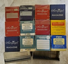 Mixed Lot of 14 Airequipt Magazine Automatic Slide Changer  2x2 Slides Vintage