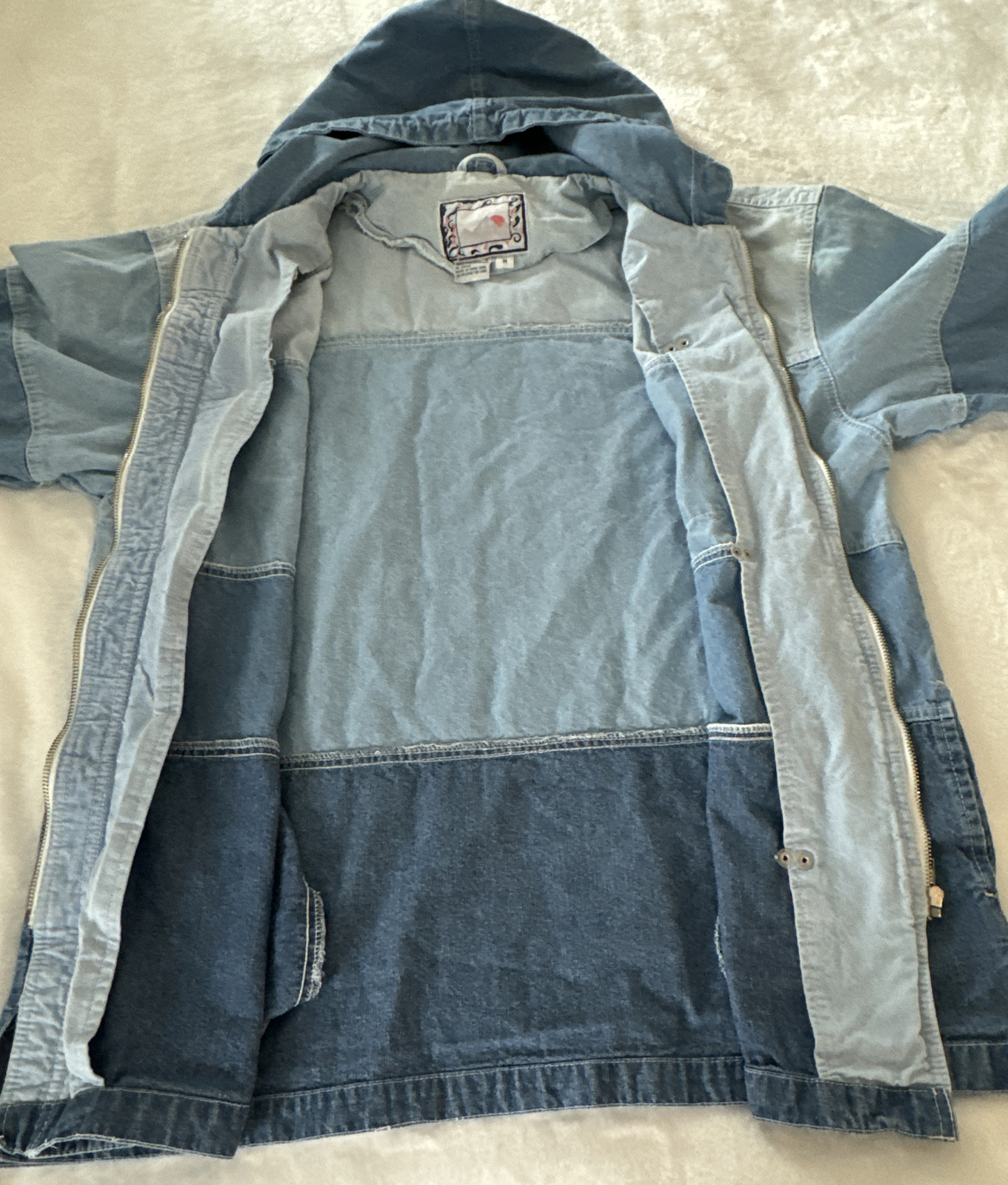 VTG The Bad Lands Outerwear Patchwork Striped Hoo… - image 4