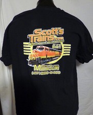 Camicia ferroviaria Scott's Trains grande scala taglia XL West Plains Missouri