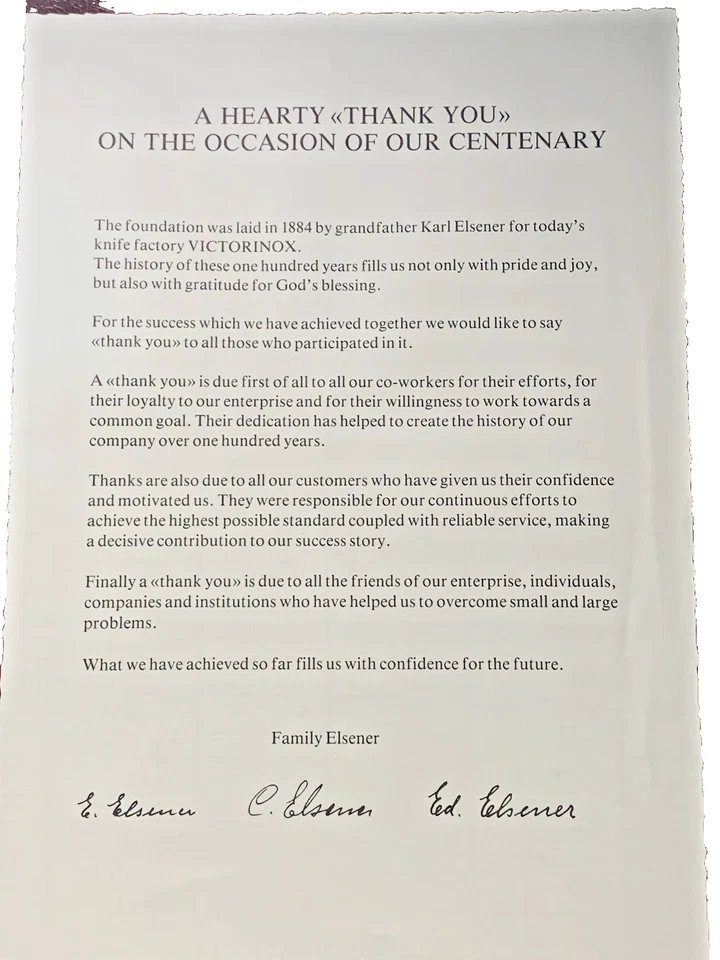 El cuchillo y su historia - 100 años de Victorinox - 1884 - 1984 Foto 3 de 4