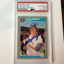 Dale Murphy Signed 1985 Fleer #335 PSA Auto Authentic