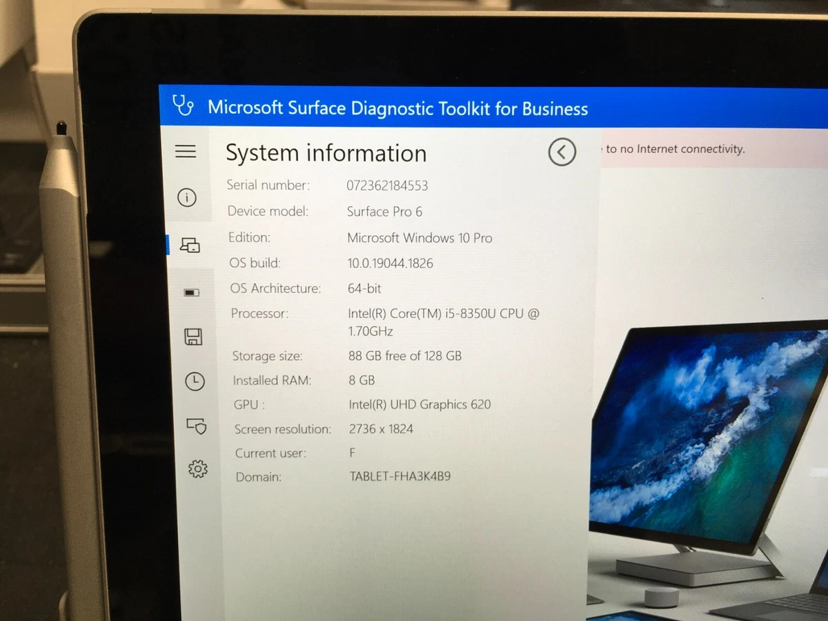 Microsoft Surface Pro 6 Intel i5 8th Gen-8GB RAM-128GB SSD Silver w/Keyboard+Pen