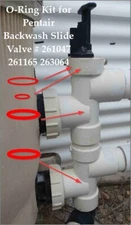 O-Ring Kit for Backwash Slide Valve 2" replaces Pentair 261047 261165 263064