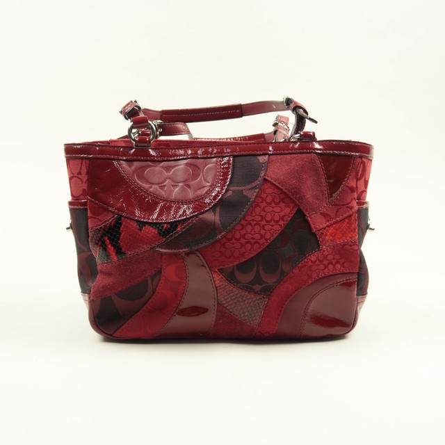 Coach Limited Edition Signature Gallery Patchwork F14004 Leather Red