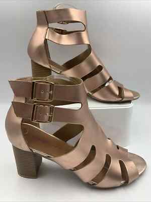 Dolcis Rose Gold Strappy Gladiator Style Block Size UK