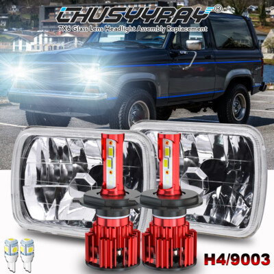 A Pair 5x7'' 7x6 LED Headlight DRL For Ford Bronco 1979-1986 F250/350 Super Duty