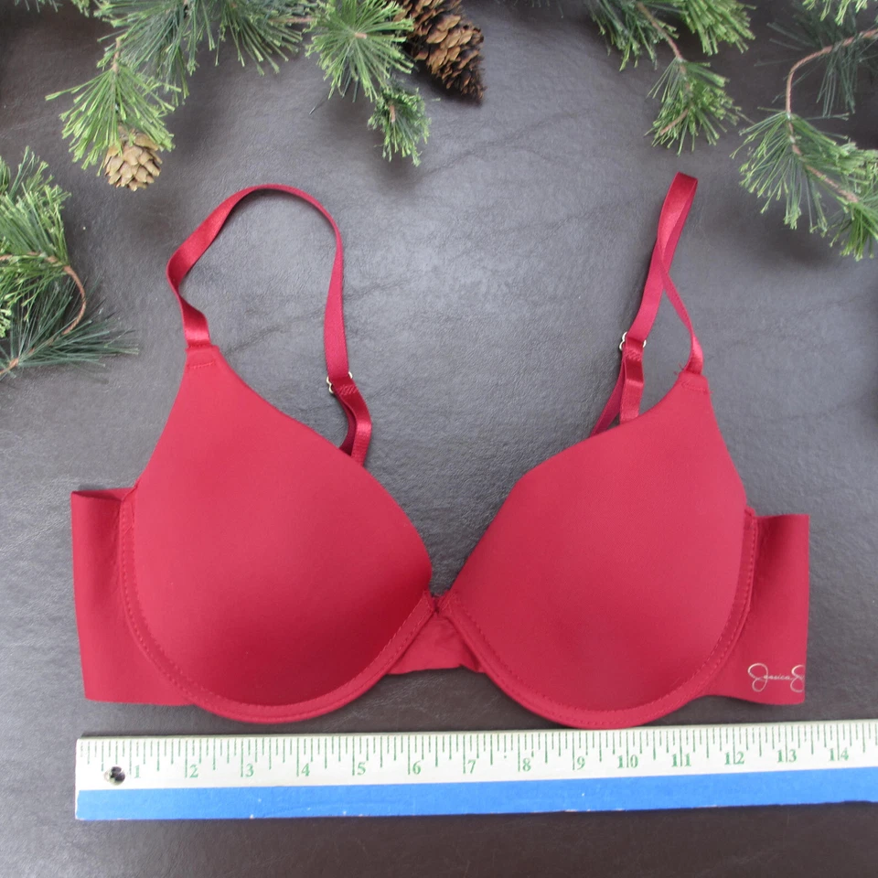 Sujetador Jessica Simpson 36C rojo acolchado con aros cierre ajustable trasero Foto 2 de 4