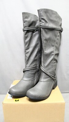 JOURNEE COLLECTION womens full zip low heel knee high boots size 8.5 M gray NEW