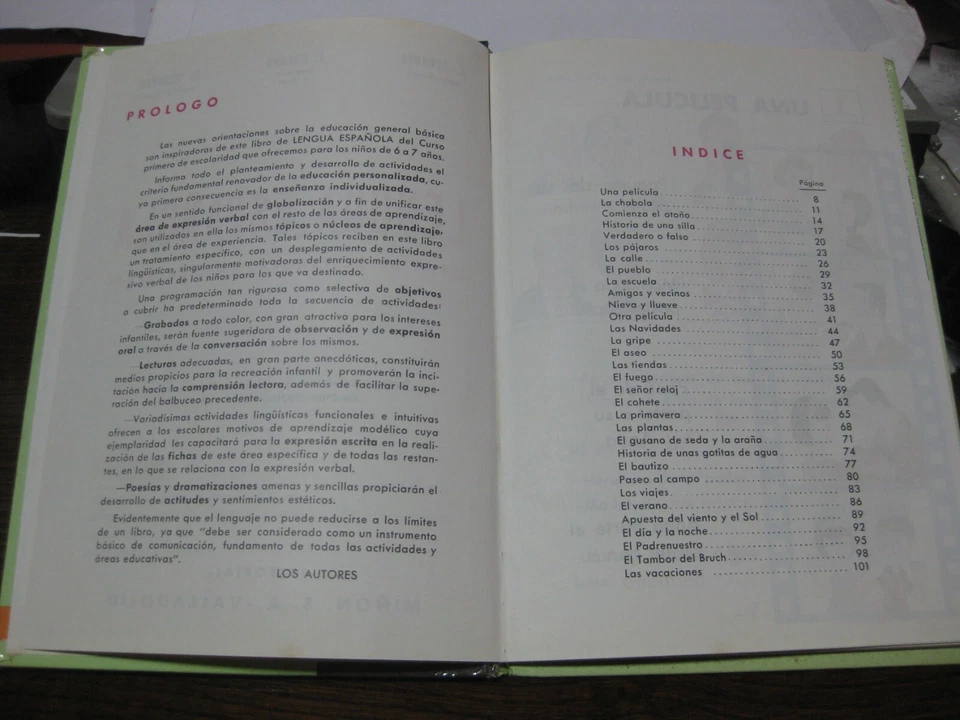 LIBRO TEXTO ESCOLAR ESCUELA LENGUA ESPAÑOLA 1 EGB ALVAREZ MIÑON 1971 NUEVO - Imagen 3 de 4