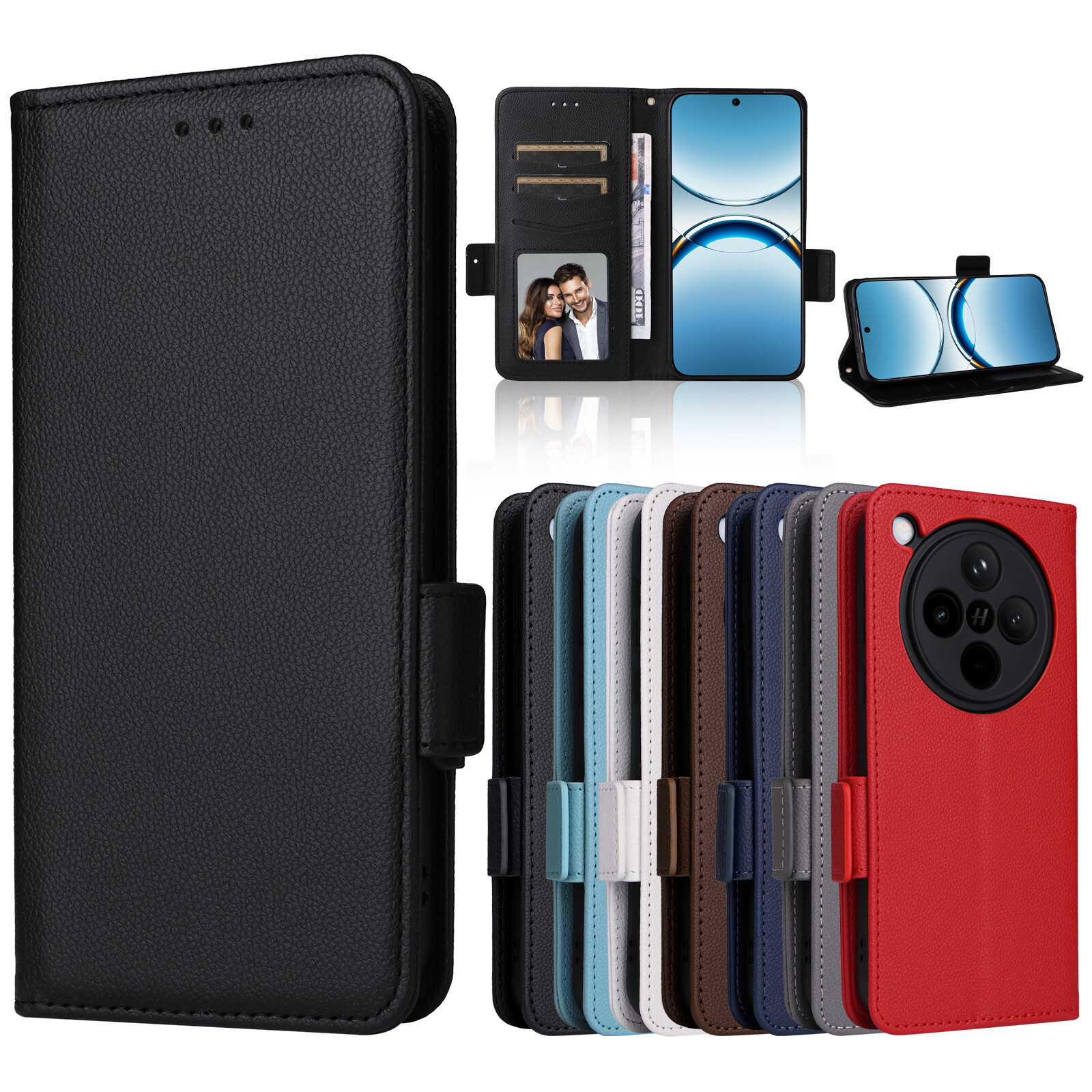For OPPO Find X8 5G Luxury Wallet Flip Leather Stand Card Slots Soft Case Cover