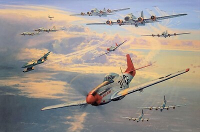 Long Haul to Berlin by Anthony Saunders Artist Proof signed by Tuskegee Pilots