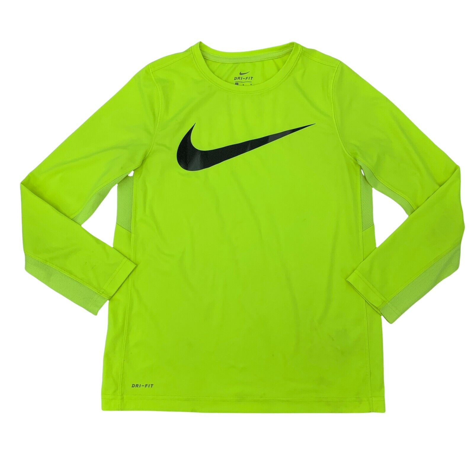 Nike Training Shirt Youth Size L Neon Green Long Sleeve Quick Dry Athletic  *READ | eBay