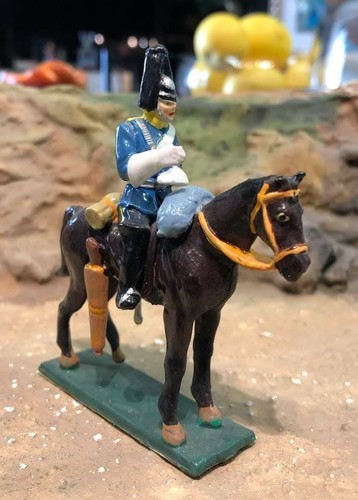 CUSTOM MADE MOUNTED FIGURE ON WALKING HORSE SET #D 54MM - Picture 2 of 9