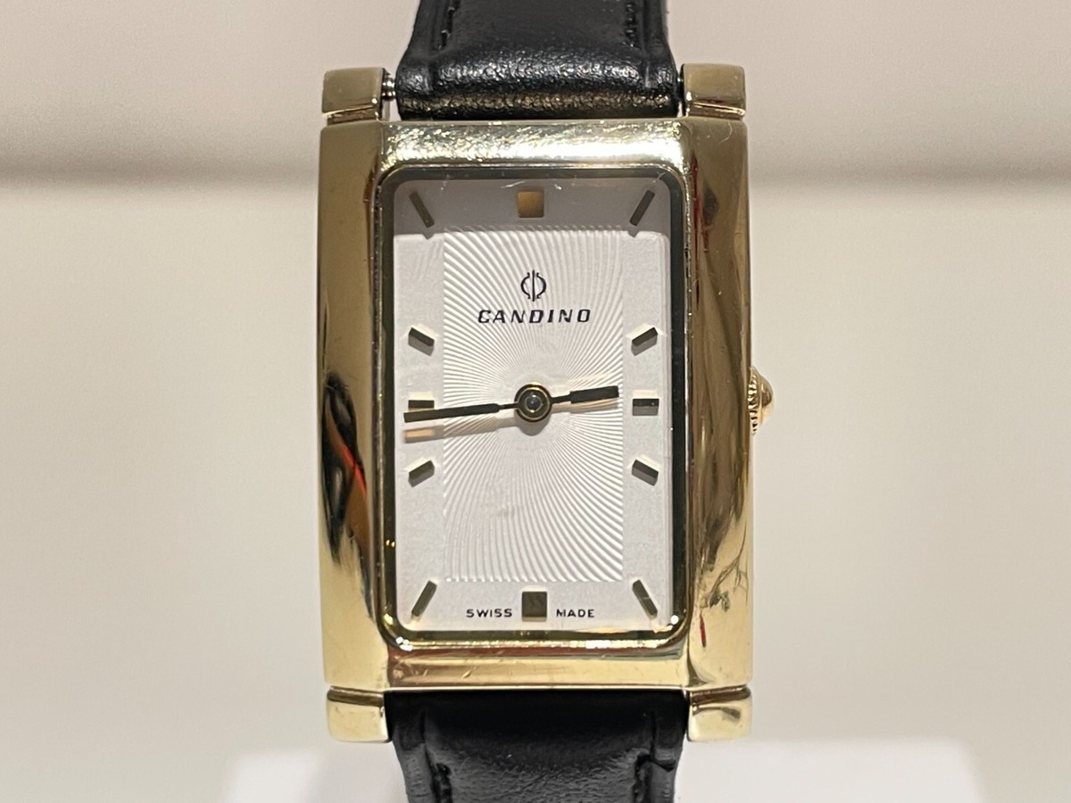 RETRO LUXURY RECTANGLE TANK SWISS LADIES GOLD PLATED QUARTZ WATCH 