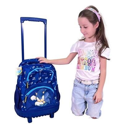 Sonic Prime Großer Rucksack Mit Räder Trolley 30 Liter Jungs Schule Grundschule