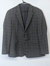 Tommy Hilfiger Men's Sport Coat 44R Blazer Wool Blend Gray Windowpane 2 Button