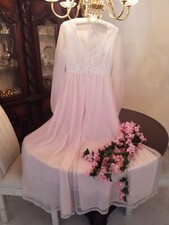NEW OLGA VINTAGE BRIDAL PRETTY PINK WITH WHITE LACE PADDED BRA SZ SMALL