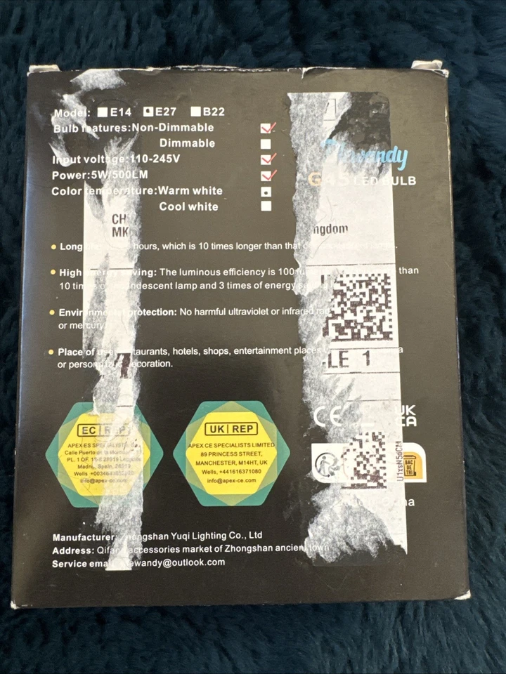 Blewandy G45, E14 & B22 LED Candle Bulbs 5W Warm White 6-Pack, New Packed - Image 4 of 4