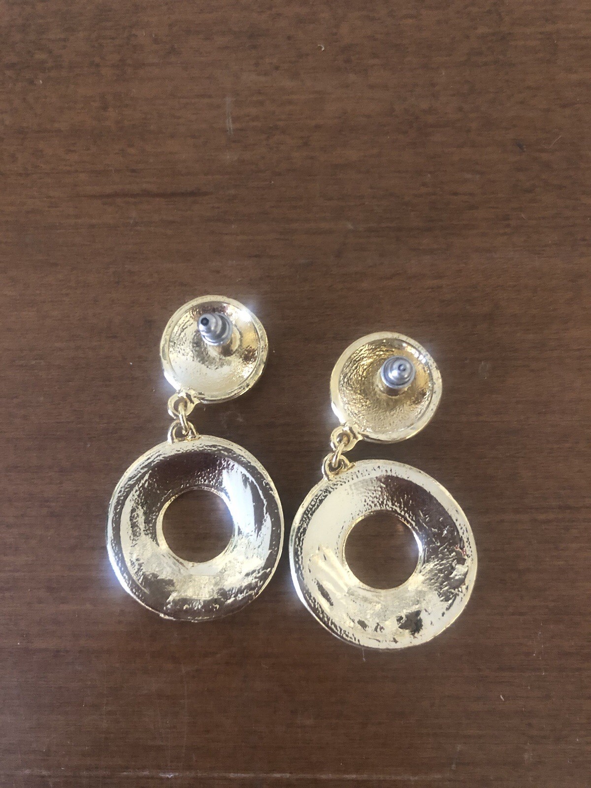 Red And Goldtone Statement Dangle Drop Earrings - image 3