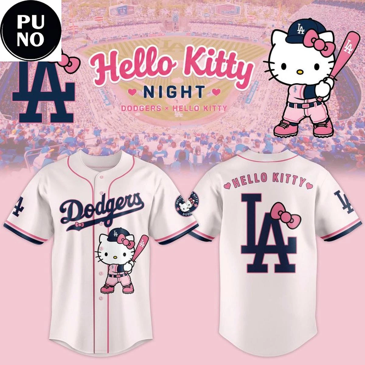 Dodgers Kitty Night 2026 Pink Clay Baseball Jersey