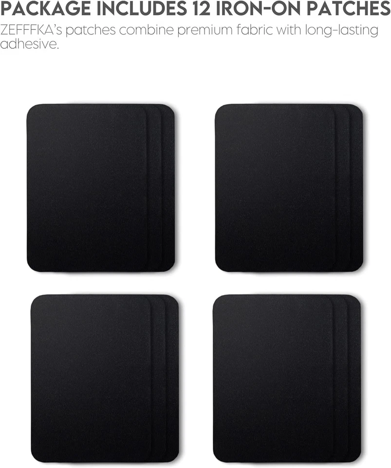 Parches de tela de calidad para planchar por dentro y por fuera pegamento más fuerte 100 % algodón azul... Foto 3 de 4