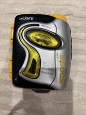 Sony Walkman WM-FS111 Sports AM/FM Cassette Mega Bass Yellow Works 