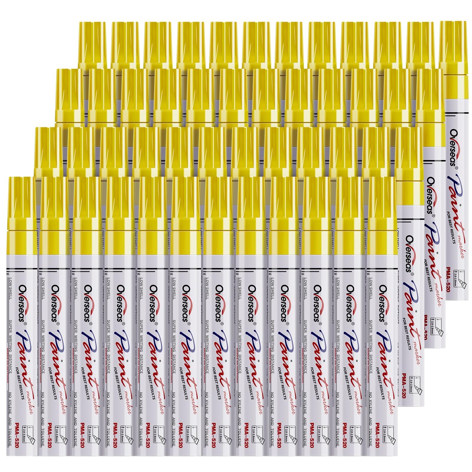 Overseas 48 Yellow Paint Pens Markers, Oil Based 1 Count (Pack of 48), 