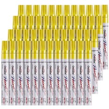 Overseas 48 Yellow Paint Pens Markers, Oil Based 1 Count Pack of 48 ,