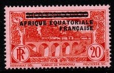FRENCH EQUATORIAL AFRICA SG7 1936 20c RED/ROSE MNH