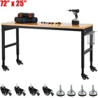 72" Adjustable Workbench, Heavy Duty Workstation with Power Outlets, 2000 LBS