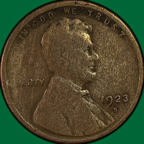 1923-S Lincoln Wheat Cent Very Good VG Coin #33676