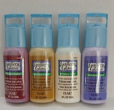 NOS Plaid Gallery Glass Window Color Paint 2Fl Oz Stained Glass Lot Of 4