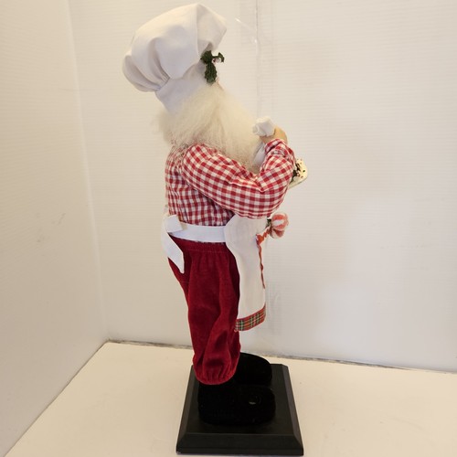 Baker Santa Claus Figurine Candy Shop Chef 19" Red White Gingerbread - Picture 5 of 7