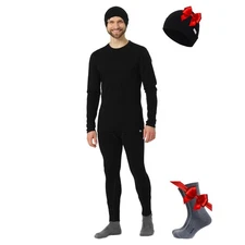 Merino.tech Merino Wool Base Layer Mens Set + Beanie - Midweight Merino Wool ...