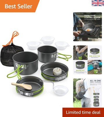Multifunktionales Camping Kochset - Perfekt für Wandern & Picknicks, Farbe Grün