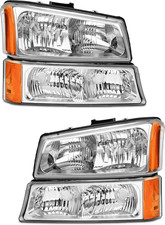 Pair Headlight Assembly Compatible with 2003-2006 Chevy Silverado 1500 2500 350
