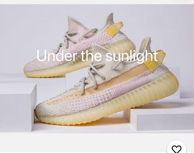adidas Yeezy Boost 350 V2 'Light' GY3438 Low Top Athletic Sneakers M4.5/W5.5