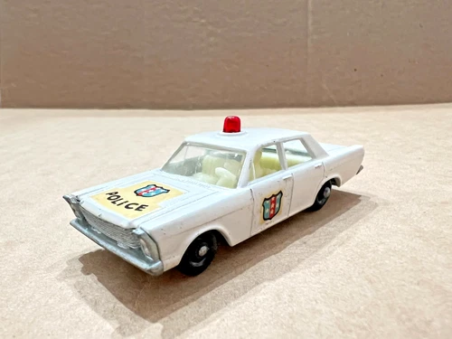 Vintage Matchbox Lesney Ford Galaxie Police Car No. 55/59 with Driver - MINT