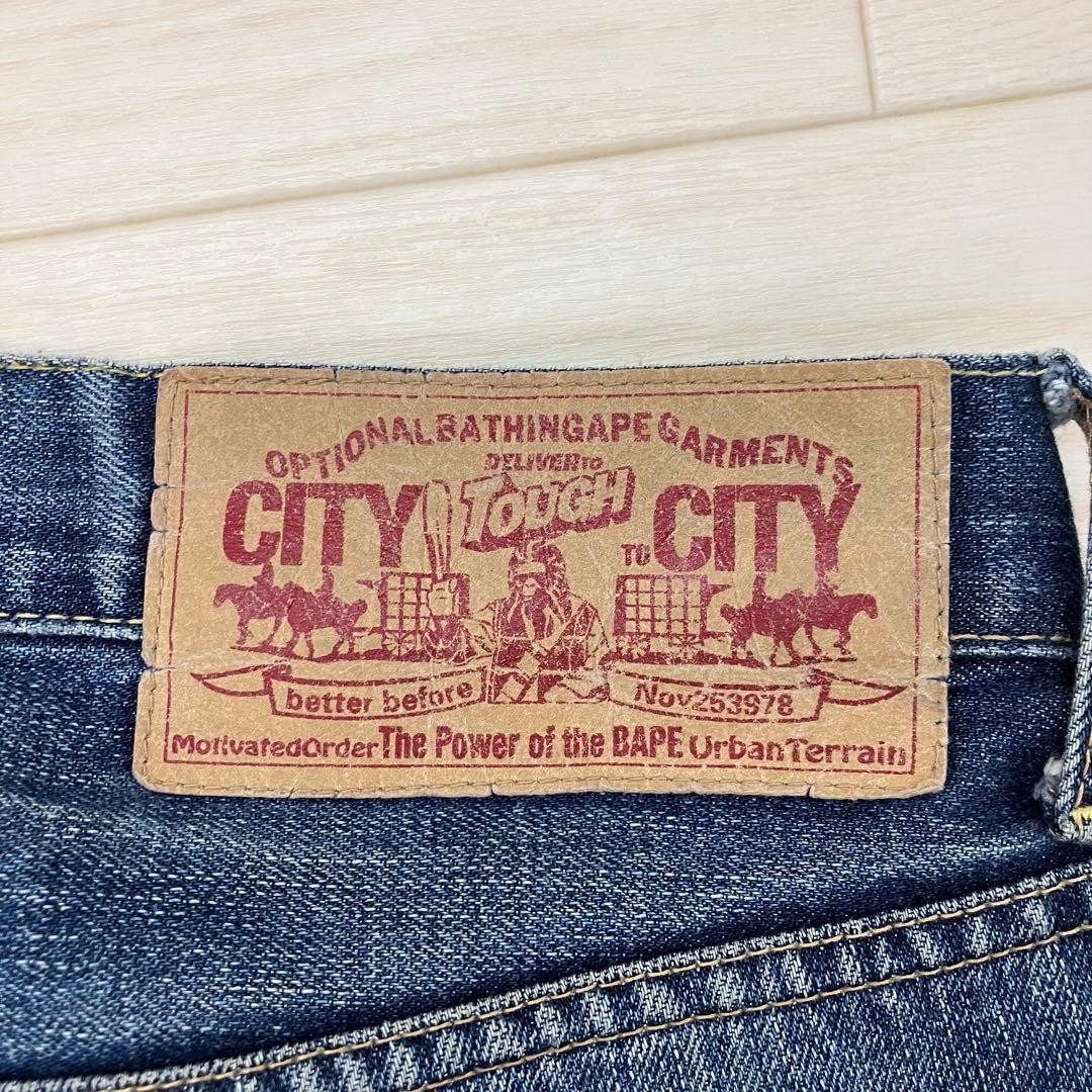 A BATHING APE Denim Pants Jeans Blue L Waist 91cm Inseam 70cm BA0226168 thumbnail 11