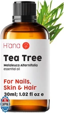 H'ana Tea Tree Essential Oil - 1.02 Fl Oz - for Hair, Skin, Diffuser, Aromath