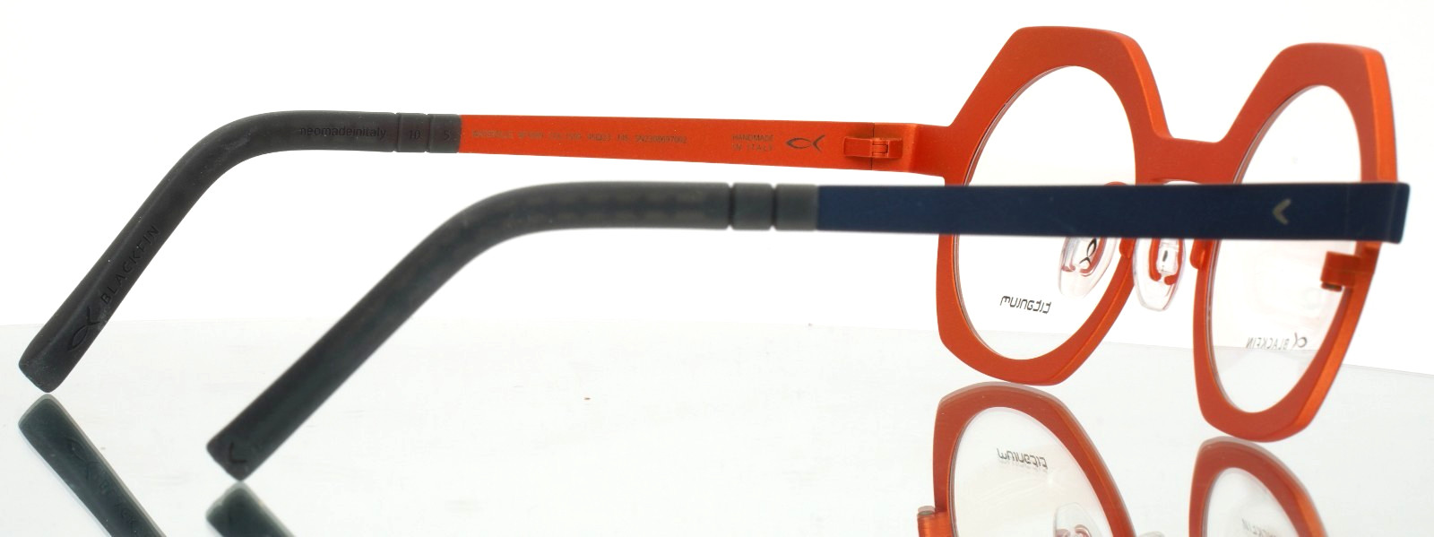 BLACKFIN BF1009 Waterville 1550 Navy Orange Unisex Eyeglasses 45-23-145 B:42